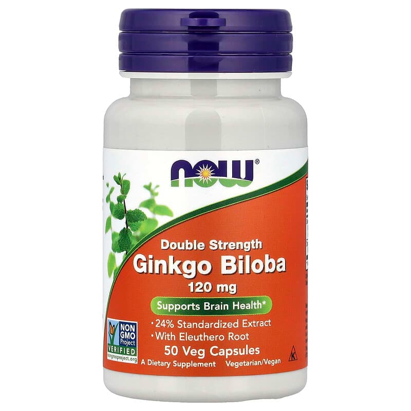 NOW Foods, Ginkgo biloba con raíz de ginseng siberiano, 50 cápsulas vegetales – NOW Foods – imagen 3