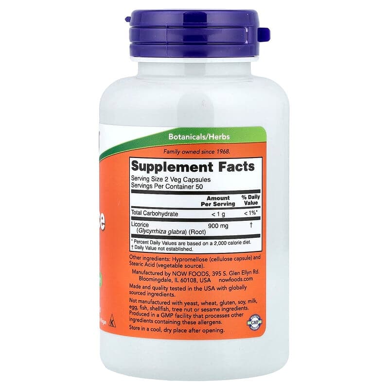 NOW Foods, Raíz de regaliz, 450 mg, 100 cápsulas vegetales (225 mg por cápsula) – NOW Foods – imagen 2