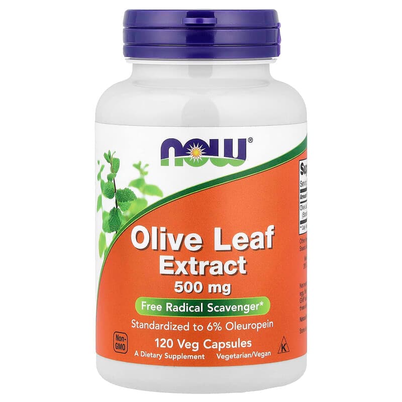 NOW Foods, Extracto de hoja de olivo, 500 mg, 120 cápsulas vegetales