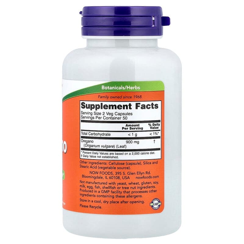 NOW Foods, Orégano, 450 mg, 100 cápsulas vegetales – NOW Foods – imagen 2