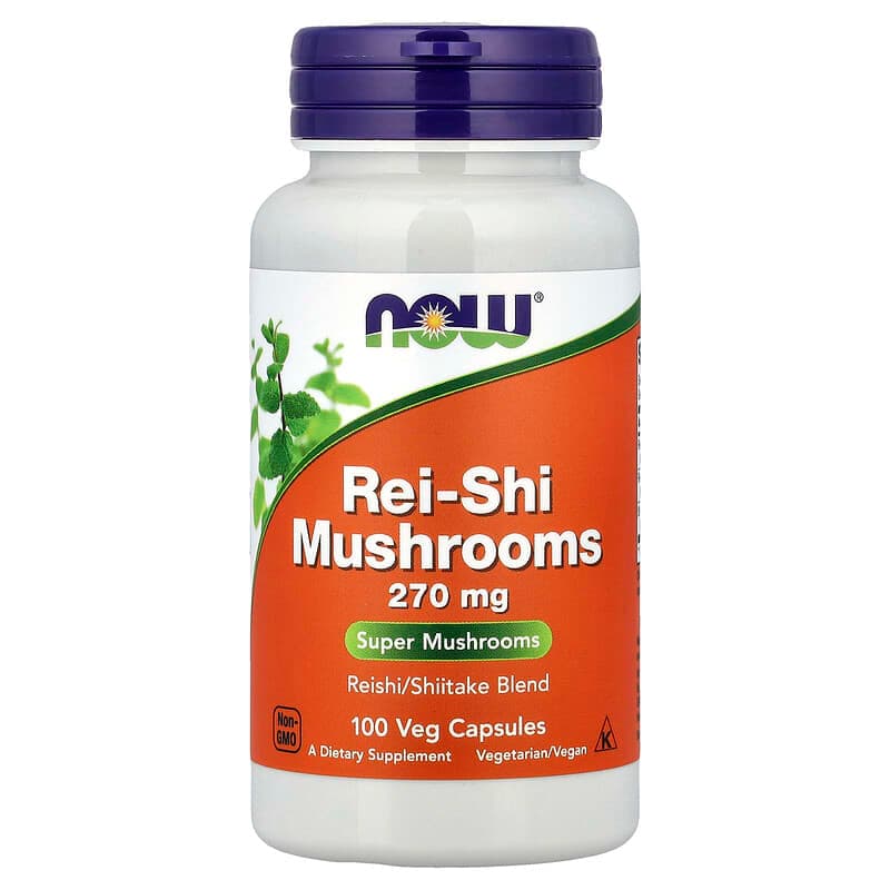 NOW Foods, Hongos rei-shi, 100 cápsulas vegetales