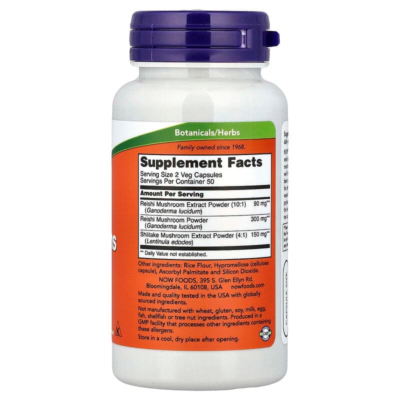 NOW Foods, Hongos rei-shi, 100 cápsulas vegetales – NOW Foods – imagen 2