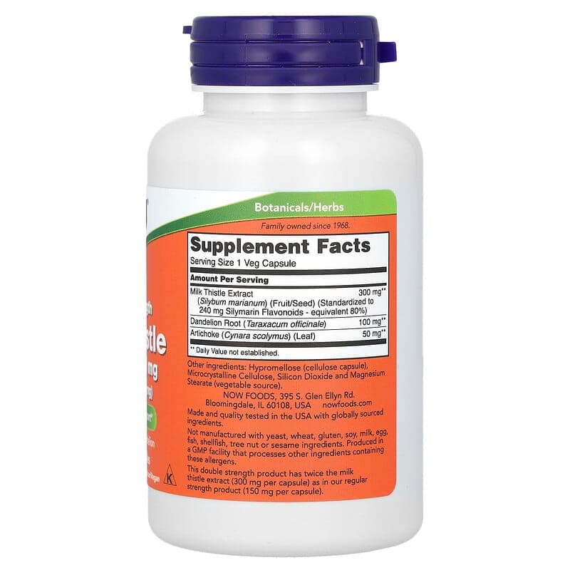 NOW Foods, Extracto de cardo mariano, 300 mg, 100 cápsulas vegetales – NOW Foods – imagen 2