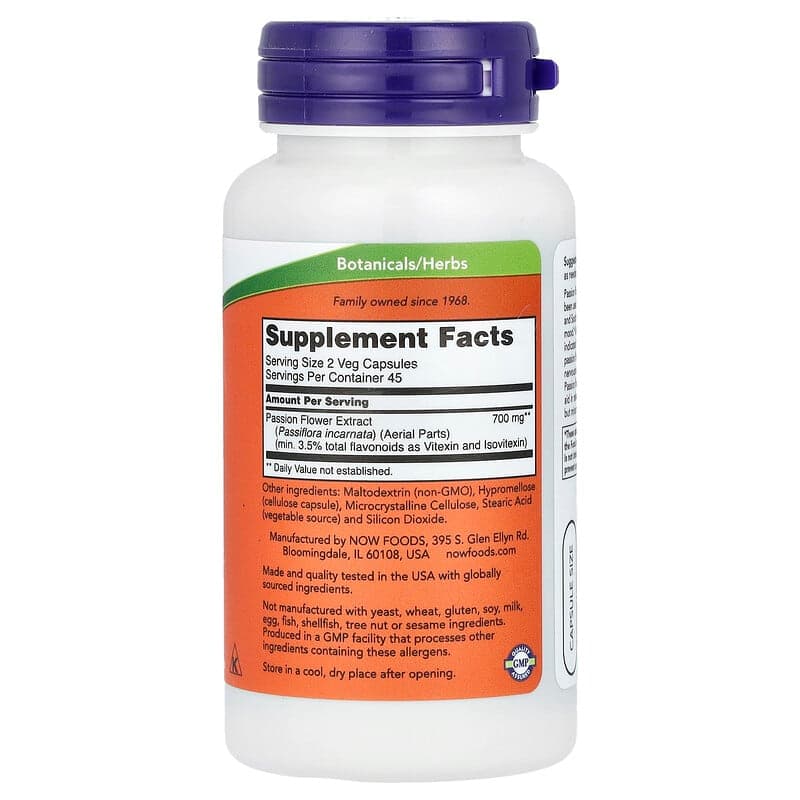 NOW Foods, Flor de la pasión, 350 mg, 90 cápsulas vegetales – NOW Foods – imagen 2