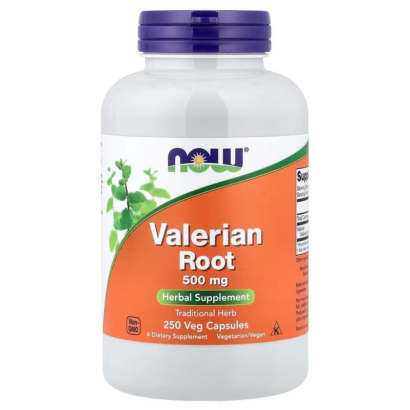 NOW Foods, Raíz de valeriana, 500 mg, 250 cápsulas vegetales