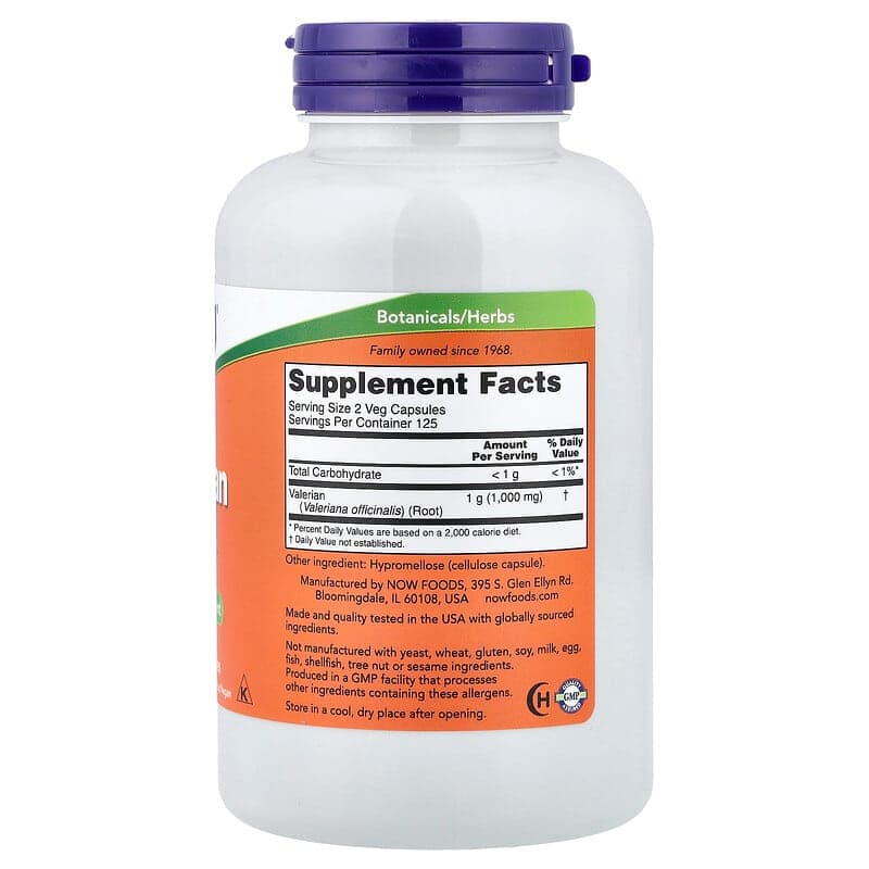 NOW Foods, Raíz de valeriana, 500 mg, 250 cápsulas vegetales – NOW Foods – imagen 2