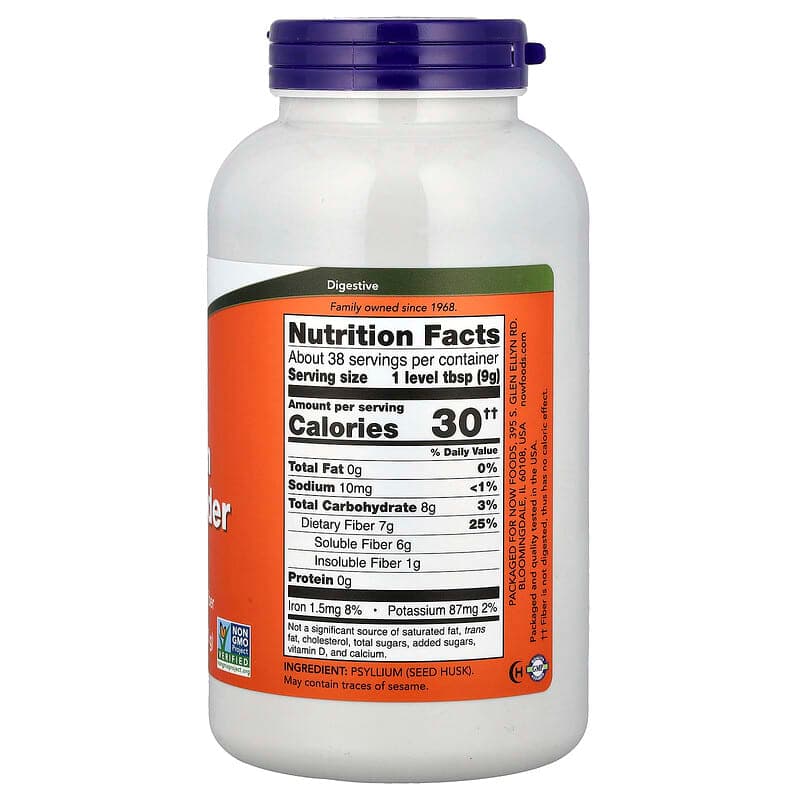NOW Foods, Cáscara de psyllium en polvo, 340 g (12 oz) – NOW Foods – imagen 2