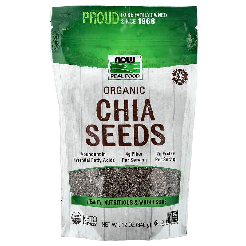 NOW Foods, Real Food, Semillas de chía orgánica`` 340 g (12 oz)