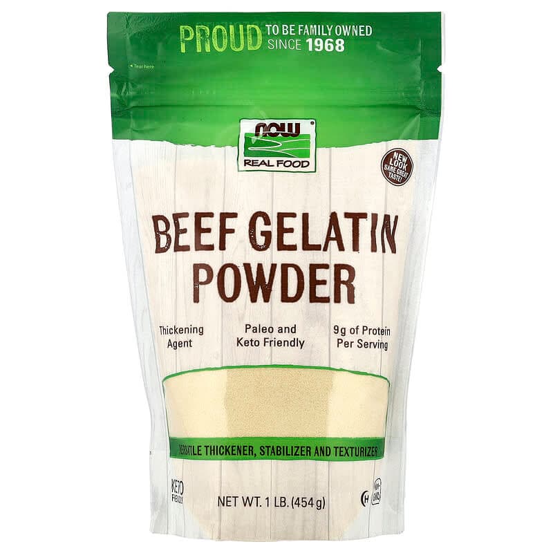 NOW Foods, Real Food, Gelatina de carne de res en polvo, 454 g (1 lb)