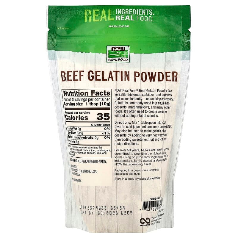 NOW Foods, Real Food, Gelatina de carne de res en polvo, 454 g (1 lb) – NOW Foods – imagen 2