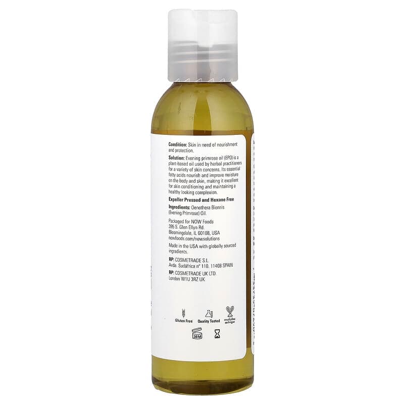 NOW Foods, Solutions, aceite de onagra, 4 fl oz (118 ml) – NOW Foods – imagen 2