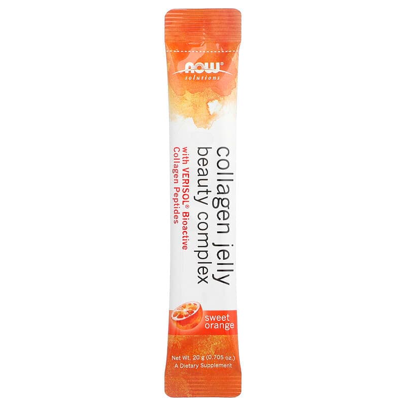 NOW Foods, Solutions, Complejo de belleza con gelatina de colágeno, Naranja dulce, 10 barritas de gelatina, 20 g (0,705 oz) cada una – NOW Foods – imagen 3
