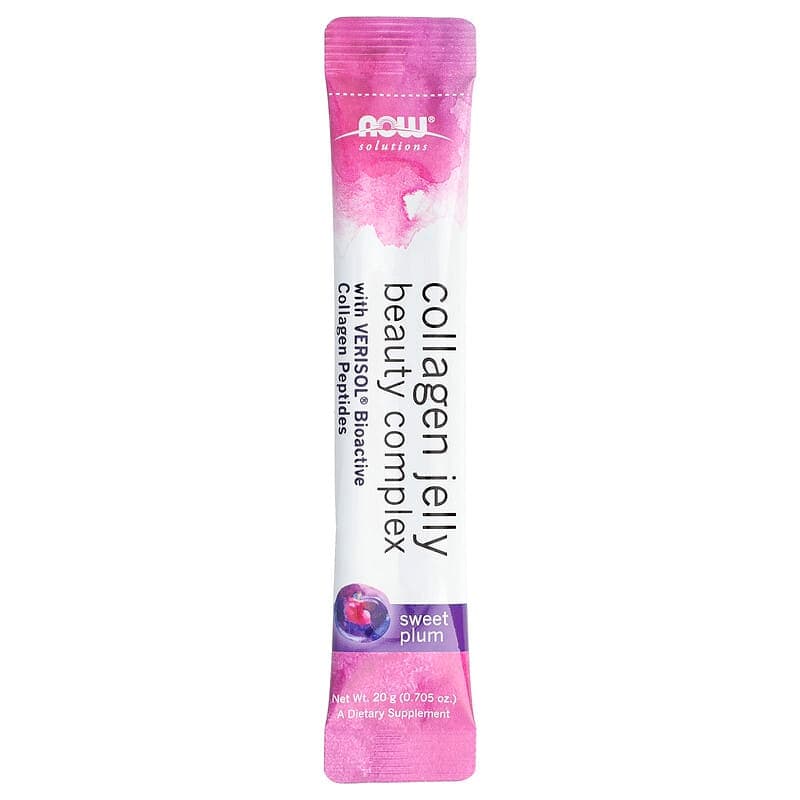 NOW Foods, Solutions, Complejo de belleza de gelatina de colágeno, Ciruela dulce, 10 barritas de gelatina, 20 g (0,705 oz) cada una – NOW Foods – imagen 3