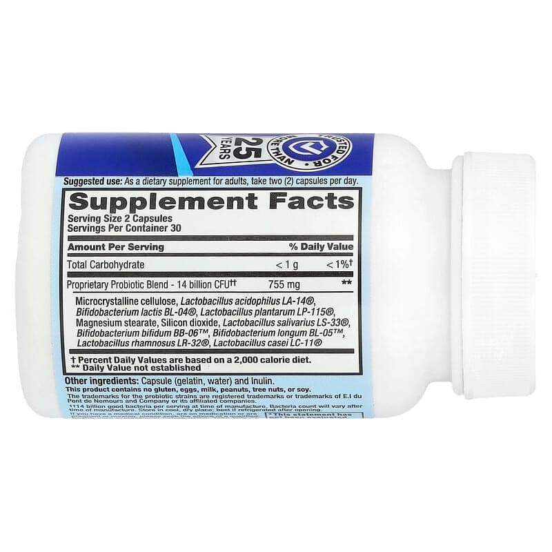 Nutrition Now, PB 8™, Probiótico, 14.000 millones, 60 cápsulas – Nutrition Now – imagen 2