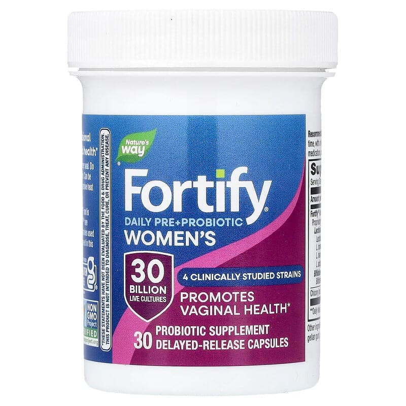 Nature's Way, Fortify®, Suplemento prebiótico diario con probióticos para mujeres, 30.000 millones de UFC, 30 cápsulas de liberación retardada – Nature's Way – imagen 3