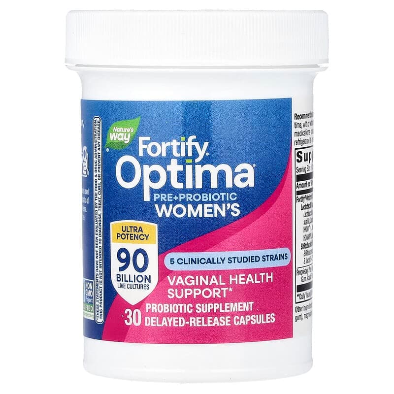 Nature's Way, Fortify Optima, Suplemento con probióticos y prebióticos para mujeres, Cuidado avanzado, 90.000 millones, 30 cápsulas de liberación retardada – Nature's Way – imagen 3