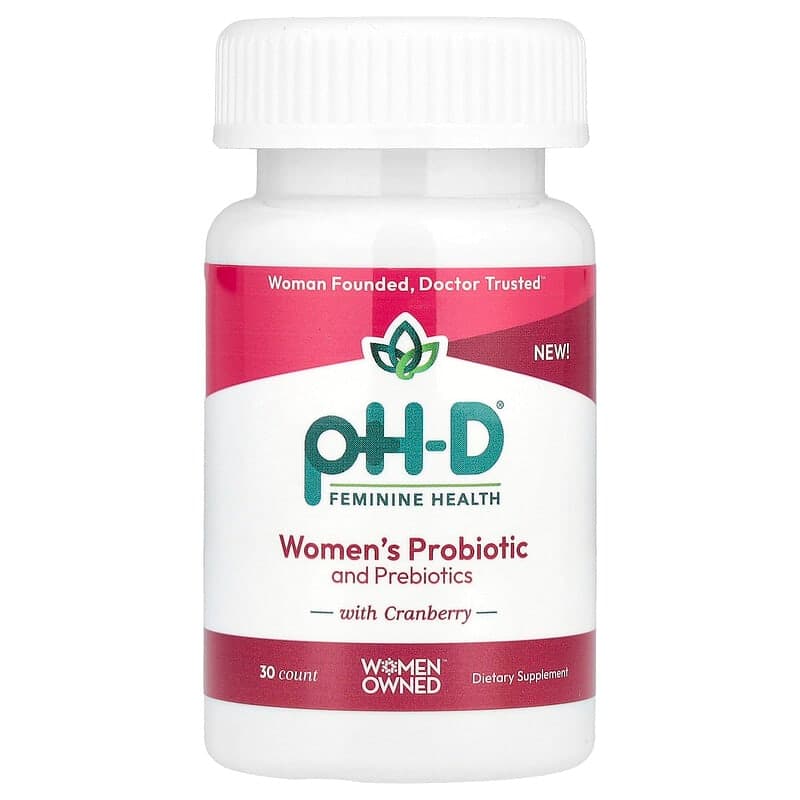 pH-D Feminine Health, Suplemento probiótico y prebiótico para mujeres con arándano rojo, 30 cápsulas – pH-D – imagen 3