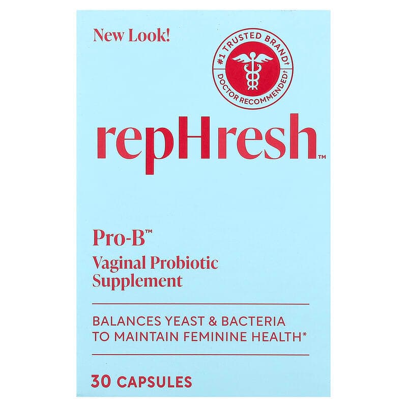 Rephresh, Pro-B™, Suplemento probiótico vaginal, 5000 millones de UFC, 30 cápsulas