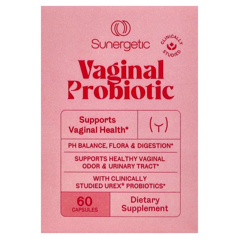 Sunergetic, Suplemento probiótico vaginal, 60 cápsulas