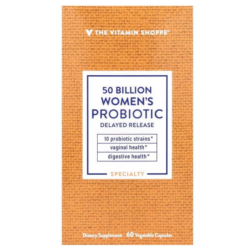 The Vitamin Shoppe, Suplemento probiótico para mujeres, 50.000 millones, 60 cápsulas vegetales