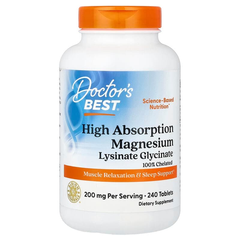 Doctor's Best, Magnesio de alta absorción con TRAACS, 240 comprimidos