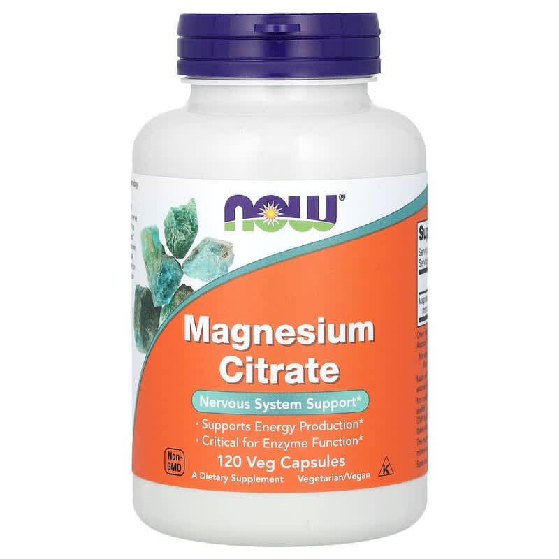 NOW Foods, Citrato de magnesio, 120 cápsulas vegetales (133 mg por cápsula)