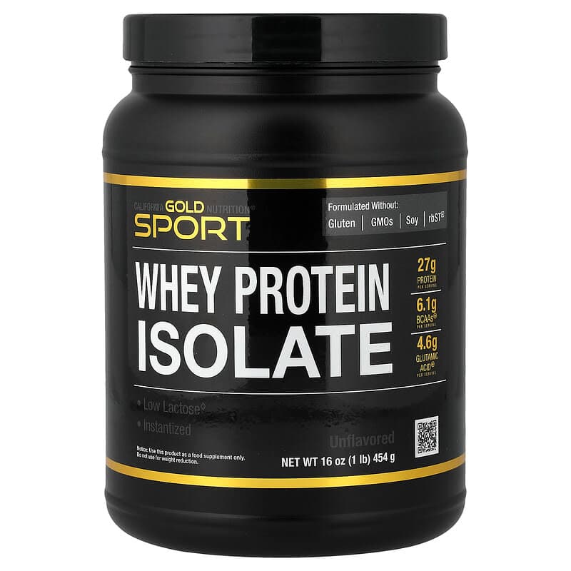 California Gold Nutrition, Sport, Aislado de proteína de suero, 454 g